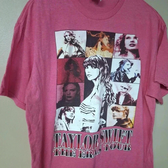 Taylor Swift The Eras Tour Womens Pink Graphic T-Shirt Delta Weight Pro Large - Picture 5 of 15